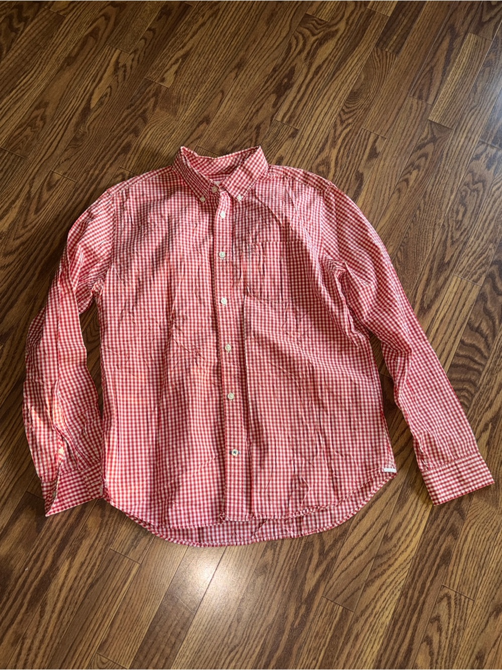 GAP Red and White Gingham Button-Down Shirt